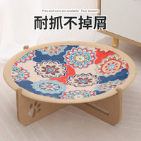 Cat Hammock Bed with Scratching Board, All-Season Pet Sleeping Cot for Cats
