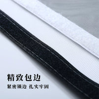 Pet-Proof Zipper Screen Door Curtain for Cats and Mosquitoes, Heavy Duty Mesh Partition for Balcony