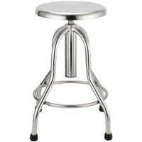 Stainless Steel Adjustable Swivel Stool with Backrest for Workshop Lab Hospital