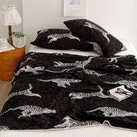 Double-Sided Lamb Fleece Casual Blanket Shawl for Home and Office