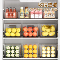 Clear PET Refrigerator Storage Bins with Lid, Stackable Food Container for Fridge and Freezer