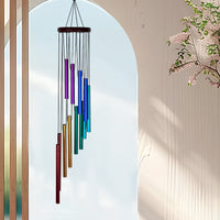 Premium Metal Wind Chime with 12 Aluminum Tubes and Solid Wood Base, Adjustable Tones for Outdoor and Indoor Decor