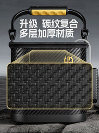 Portable Folding Fishing Bucket with Net Lid and Water Rope for Live Fish, Camping, and Outdoor Activities