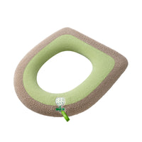 Knitted Washable Toilet Seat Cover with Handle, Thickened O-Type Universal Toilet Cushion for All Seasons