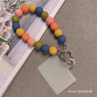 Hand-Woven Colorful Beaded Phone Lanyard with Anti-Loss Keychain for Phones and Keys