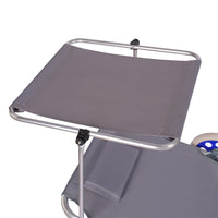 Outdoor Folding Beach Chair with Wheels, Teslin Fabric, Portable for Camping, Sunbathing