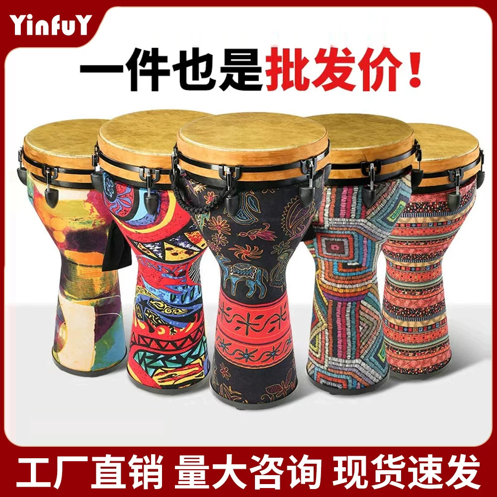 High-Quality PVC Djembe Drum for Kids & Adults, 10/12-inch Tunable African Hand Drum for Stage Performance