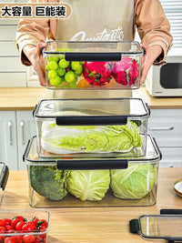 Food Grade Refrigerator Storage Containers with Lids - Airtight, Transparent Acrylic for Pickles, Fruits, and Vegetables