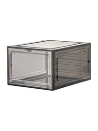 Clear Stackable Shoe Storage Boxes with Magnetic Side/Front Opening Door, Dustproof Hard Plastic Shoe Organizer for Sneakers