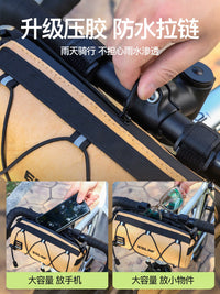 Mountain Road Bike Front Frame Bag, Bicycle Storage Bag for Folding Bikes, Cycling Equipment