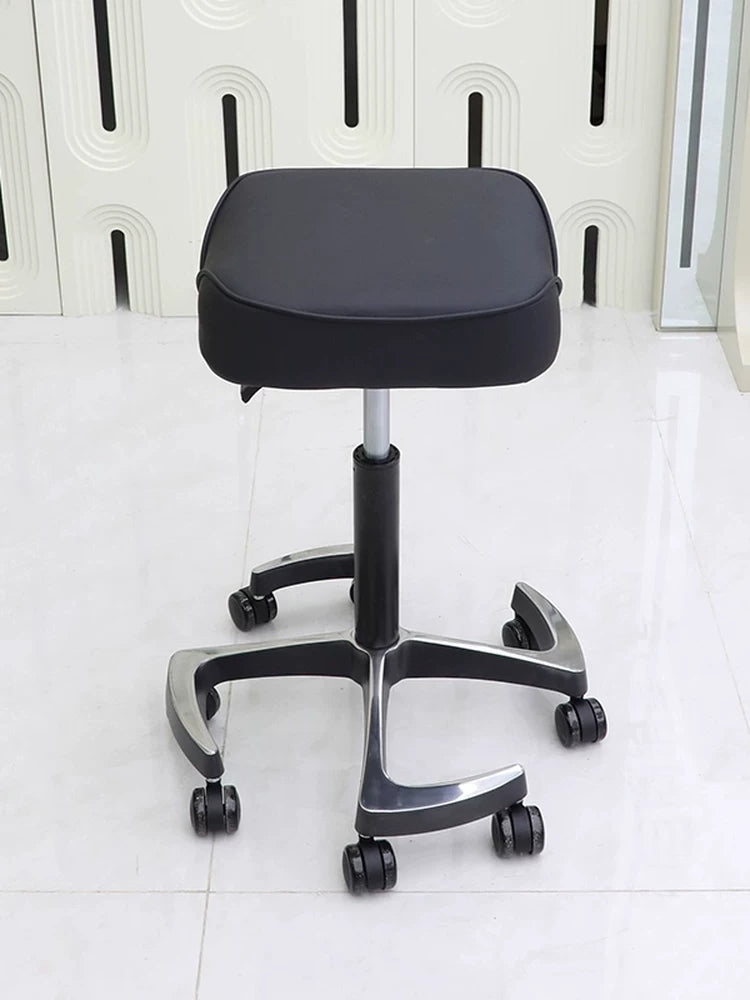 Swivel Lift Stainless Steel Salon Stool for Hairdressers, Barbers, Nail Techs, and Beauticians