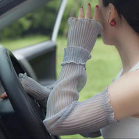 UV Protection Cooling Arm Sleeves for Women - Thin Ice Silk Sun Protection Arm Covers