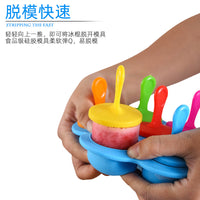 7-Cavity Silicone Ice Cube Tray with Lid for Baby Food and Drinks, Quick Freeze Ice Ball Maker