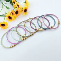 3mm Waterproof Steel Wire Rope Bracelet with Frosted Clasp for Charms, Adjustable Length