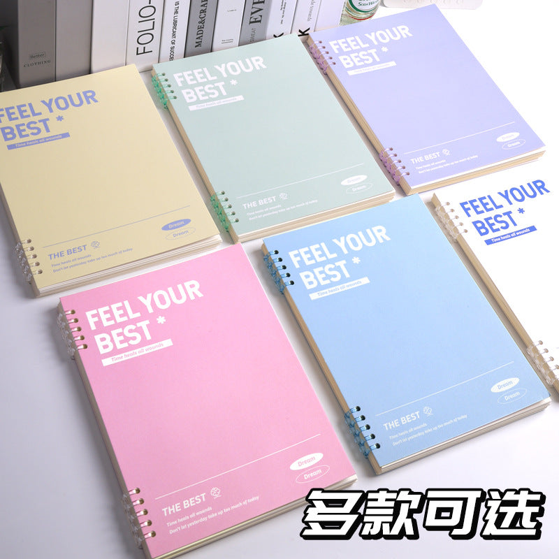 B5 Notebook Card Holder Refillable Loose-Leaf Paper A5 Lined Pages with Buckle, Thickened Universal Replacement