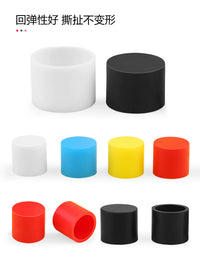 Round Silicone Rubber End Caps for Tubes and Pipes - Black/White, Various Inner Diameters (50-Pack)