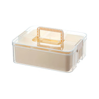 Double-Layer Transparent Storage Box with Lid for Small Parts and Tools