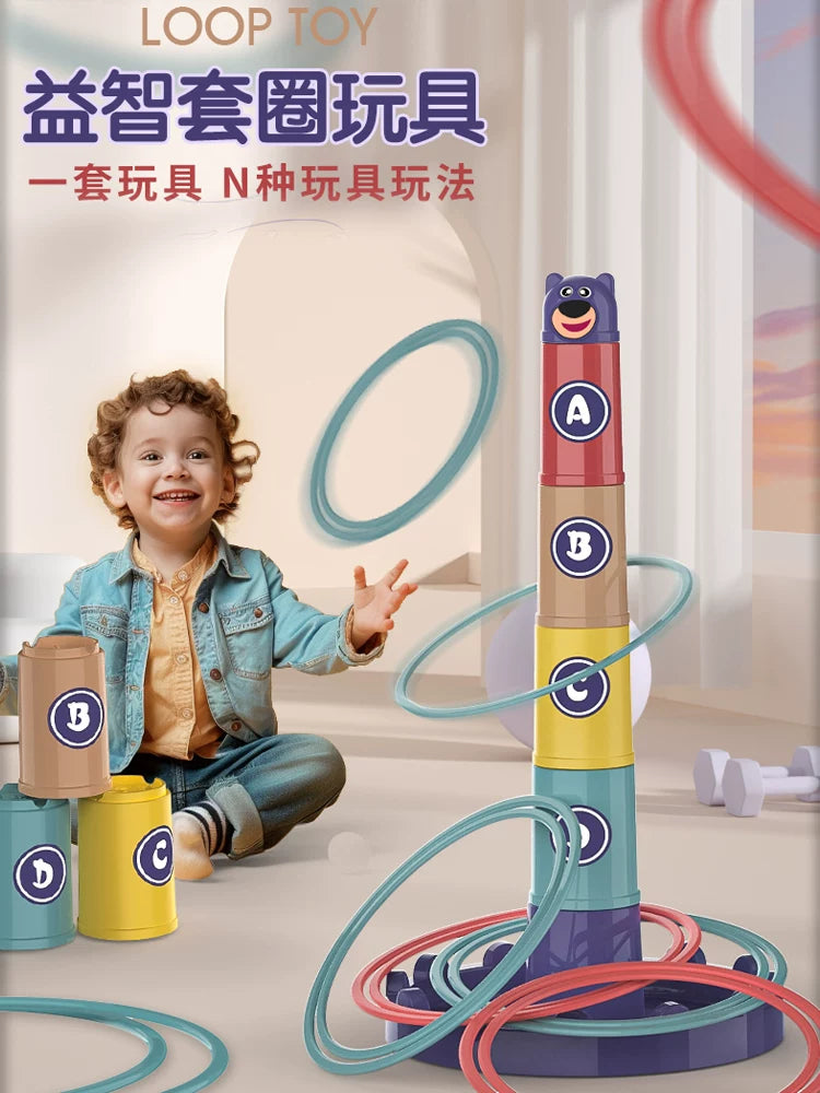 Kids Ring Toss Game Set for Indoor and Outdoor Play, Parent-Child Interactive Educational Toy for Kindergarten Competitions