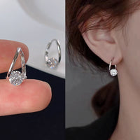 Sparkling Zirconia Copper Hoop Earrings for Women, French Style Huggie Earrings