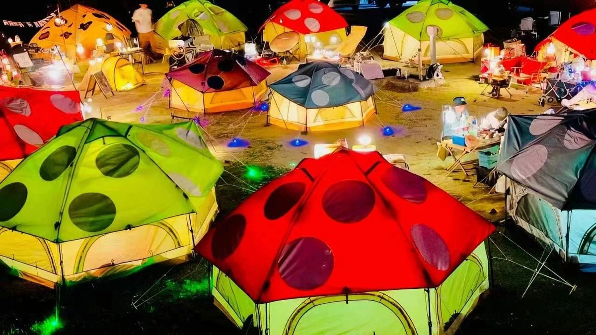 DOD Automatic Pop-Up Mushroom Camping Tent for Family Outdoor Activities, Rainproof, Quick Setup, Double Person