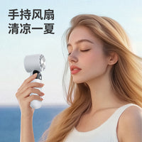 Digital Display USB Portable Mini Handheld Fan with Lanyard, Foldable Turbine Desk Fan