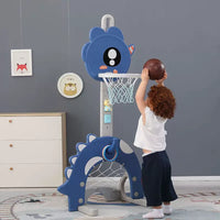 Kids Indoor Adjustable Basketball Hoop and Soccer Goal Toy Set for Boys