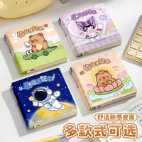 Kabaxiong Cartoon Mini Homework Planner Notebook for Students, PU Leather Cover, Thickened Portable Journal