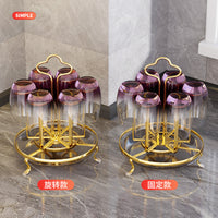 Luxury Rotating Mug Drying Rack with Drip Tray, Glass Cup Holder for Home Kitchen Organization