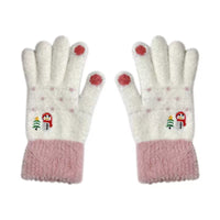Winter Warm Touchscreen Knitted Gloves for Women & Kids - Thickened Fleece Lined