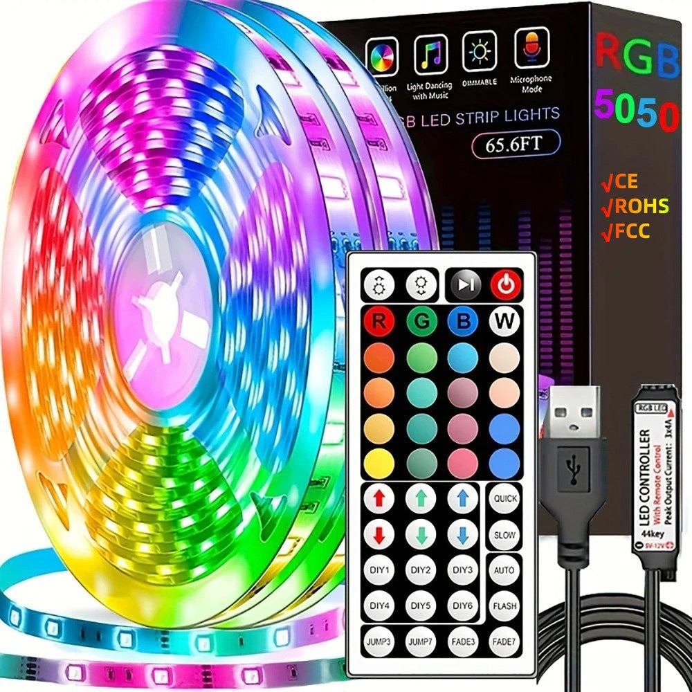 USB WiFi Smart RGB LED Strip Light Kit with Remote for Modern Home Decor