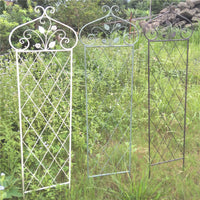 Vintage Iron Grid Trellis Screen for Climbing Plants, Movable Garden Divider for Villas and Patios