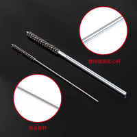 Stainless Steel Tube Cleaning Brush with Handle for Deburring, Rust Removal, and Polishing