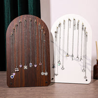 Wooden Necklace Display Stand Jewelry Organizer with 10 Hooks for Retail and Home Use