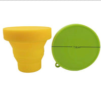 Collapsible Silicone Travel Cup with Lid for Outdoor Sports and Business Trips