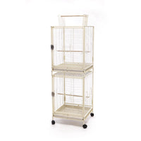 Ruiyoujia Two-Tier Large Space Parrot Cage for Budgies Cockatiels Mynah Birds Horizontal Wire Iron Cage Breeding Villa