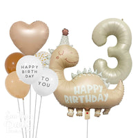 Retro Dinosaur Number Balloon Set for Kids' Birthday Parties and Photo Props