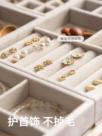 Velvet Jewelry Tray Organizer for Drawers - Ring, Earring, Necklace Storage