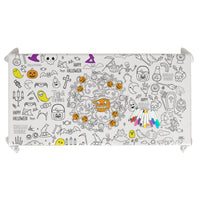 Halloween Washable Coloring Tablecloth with Reusable Doodle Design