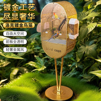 Bird Cage Parrot Villa Landscape Birdcage for Cockatiels Peonies Mynahs Large Villa Home Decor Bird Cage