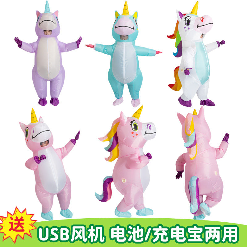 Adult Inflatable Unicorn Costume for Halloween, Parties, and Festivals