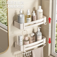 White No-Drill Bathroom Corner Storage Shelf for Shower and Toilet