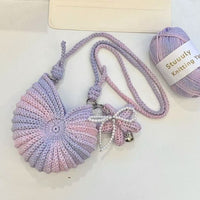 DIY Crochet Starry Seashell Phone Bag Kit with Gradient Yarn