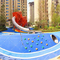 Outdoor Playground Cube Slide Climbing Wall Kids Turntable Seesaw Stainless Steel Translucent Slide