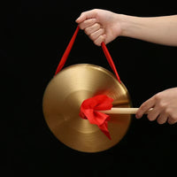 Traditional Chinese Gong with Mallet for Performances, Flood Warning, and Ceremonial Use - High-Pitched Percussion Instrument