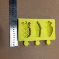 Creative Cartoon Fruit Shape Ice Cream Mold Food Grade Silicone DIY Popsicle Maker