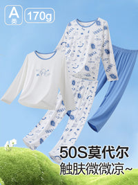 Modal Boys' Pajama Set Summer Thin Kids Homewear Sleepwear