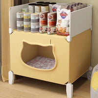 Semi-Enclosed Cat House Bed for All Seasons, Washable Pet Kitten Villa