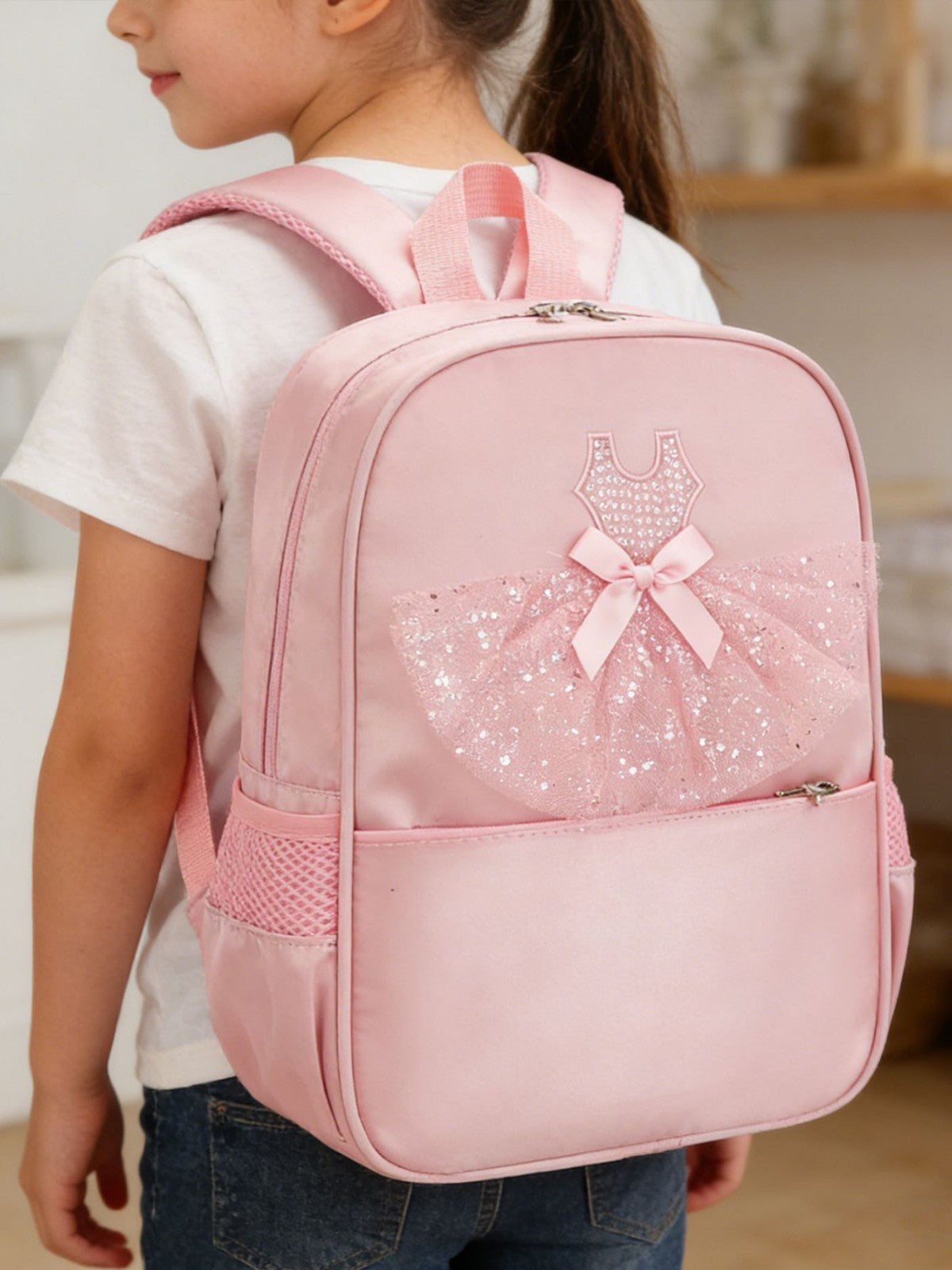 Kids Dance Backpack Large Capacity Ballet Latin Shoulder Bag for Girls