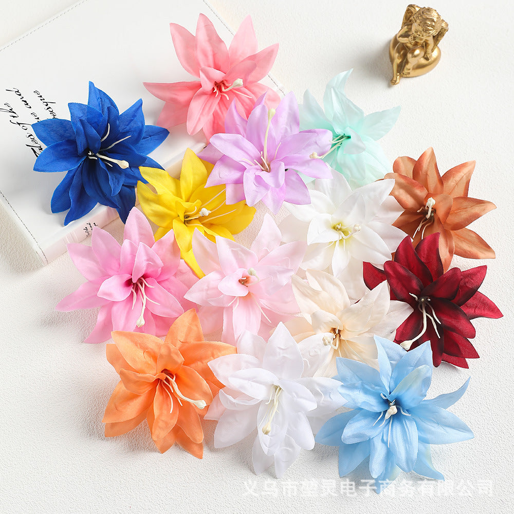 Artificial Lily Flower Heads for DIY Crafts, Hair Accessories, and Wedding Decor