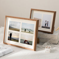 Multi-Photo Wood Picture Frame for Wall Mounting or Tabletop Display, 6-10 Inch Photos
